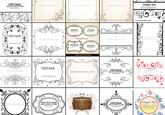 Vintage Floral Frames Pack