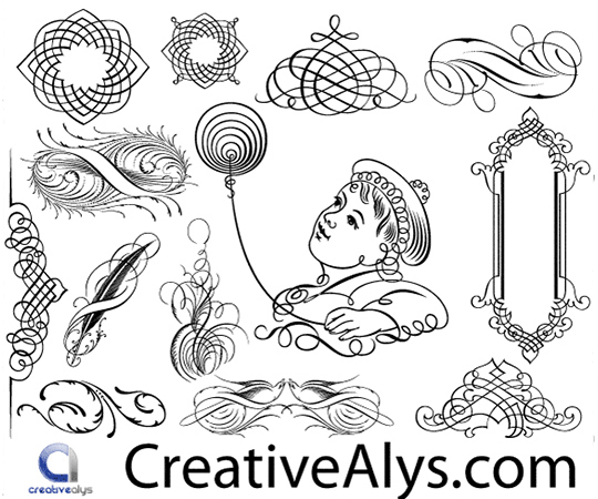 Calligraphic Ornaments in Vector