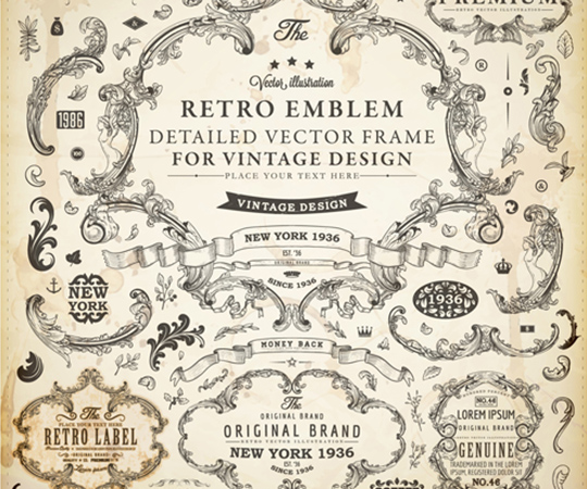Vintage Design Elements & Frames