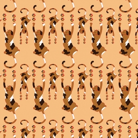 Beige pattern with cats preview