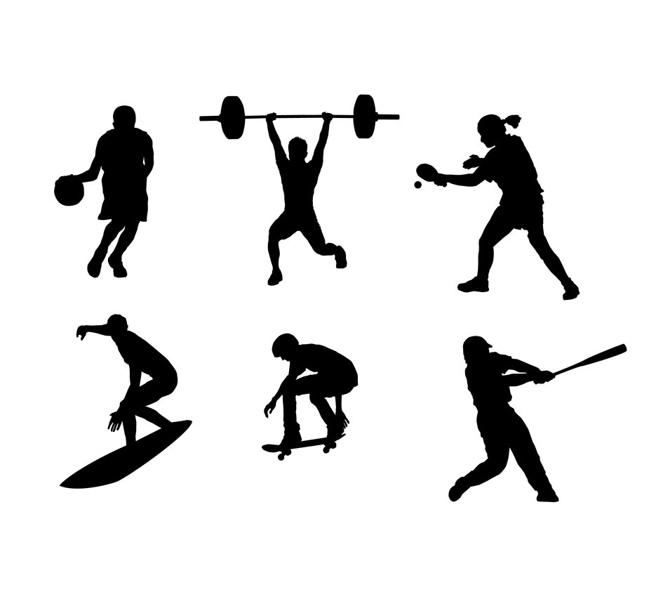 Sport silhouettes free vector