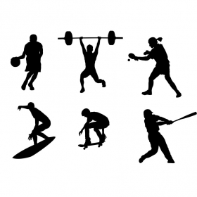 Sport silhouettes free vector