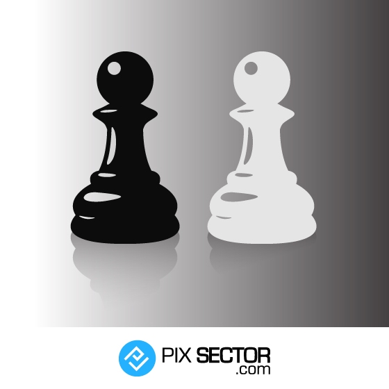 Pawns black and white chess pieces Royalty Free Vector Image