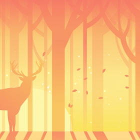 Morning In Forest vector illustration