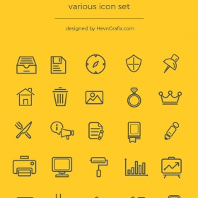 Clean minimalistic icon set