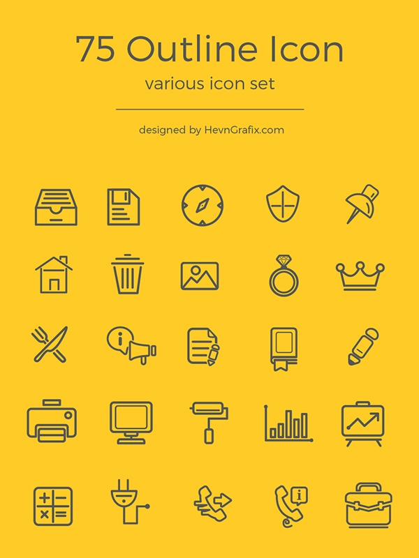 Clean minimalistic icon set