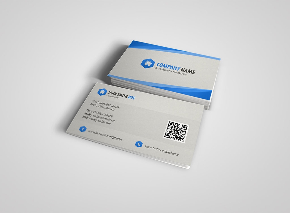 Simple clean business card vector template