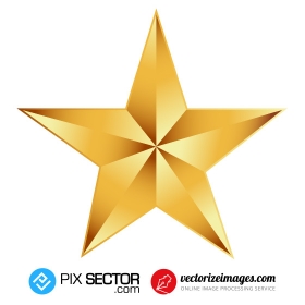 Free gold star vector clipart