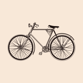 Old bicycle illustration vector