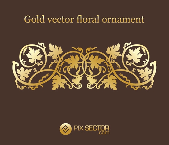 Gold vector floral ornament
