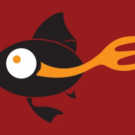 Fish restaurant logo free vector