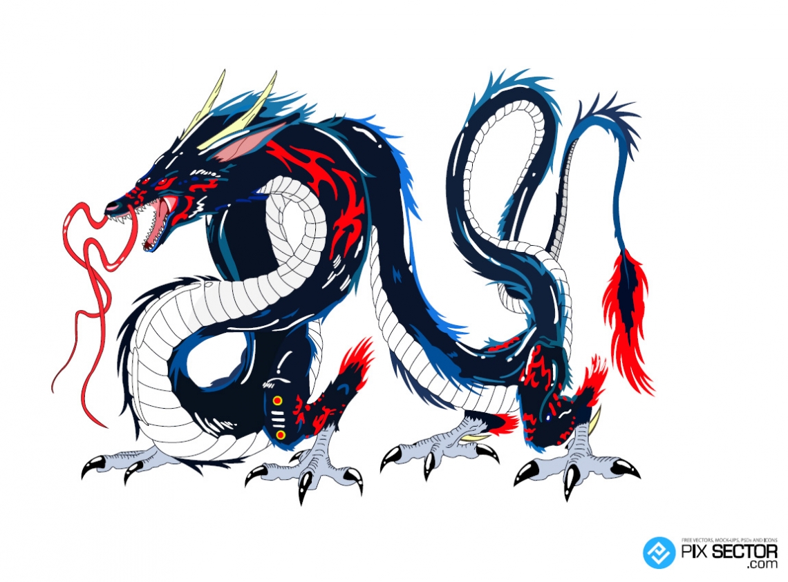 Chinese fantasy dragon free vector