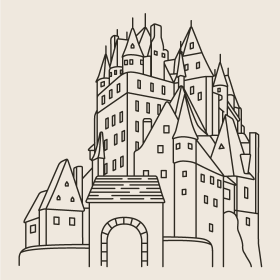 Free castle line drawing vector png cad