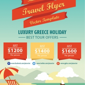 Summer holiday travel flyer template