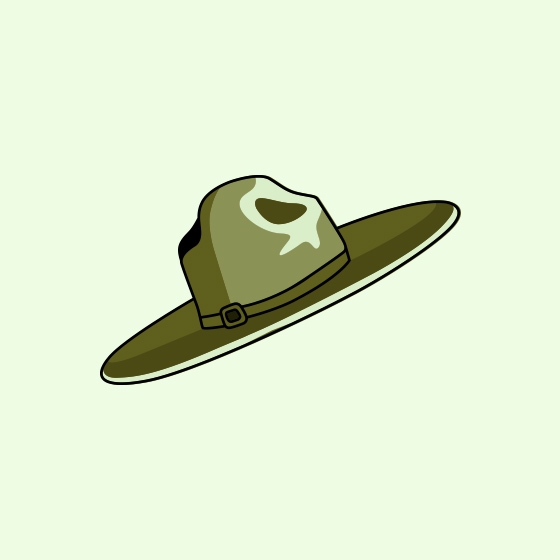 Green slouch hat vector - Pixsector