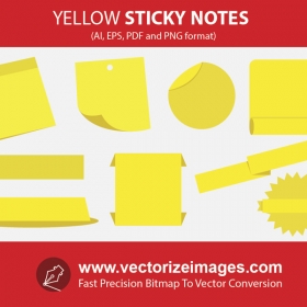 Yellow sticky notes vector