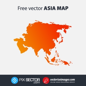 Asia map free vector