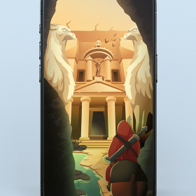 The Great Temple at Petra Wall...