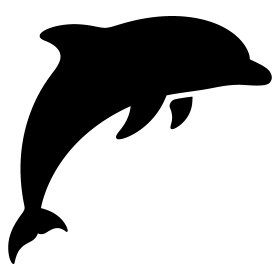 Free black dolphin icon vector png