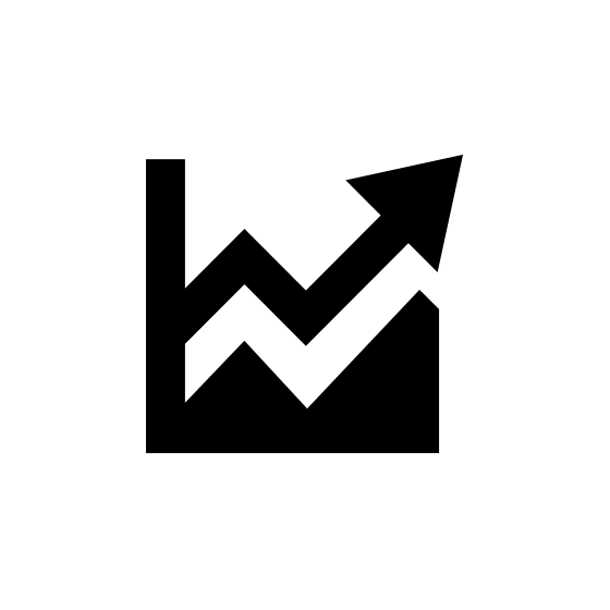 Black Growth Graph Icon Png Vector