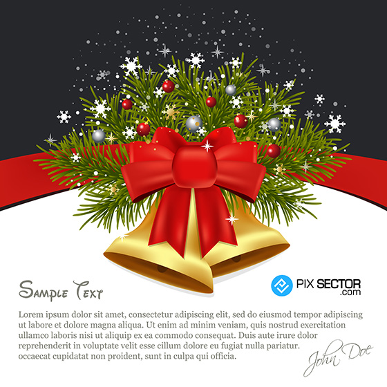 Christmas Postcard Vector Template