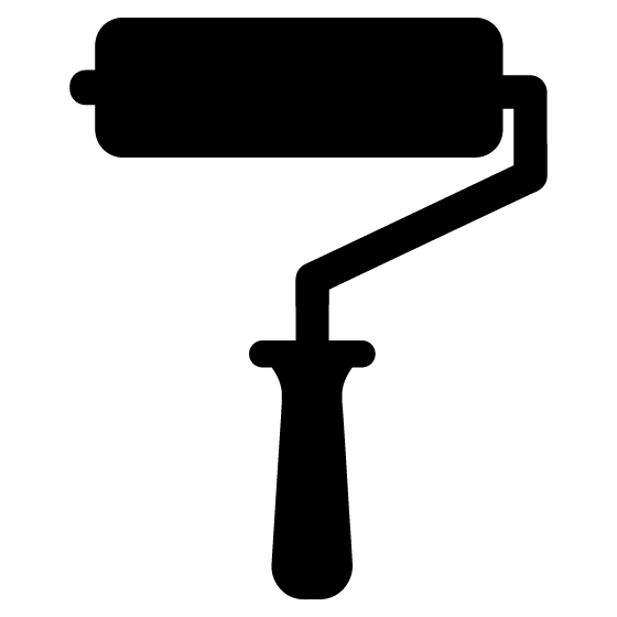 Free Black Paint Roller Icon Vector Png