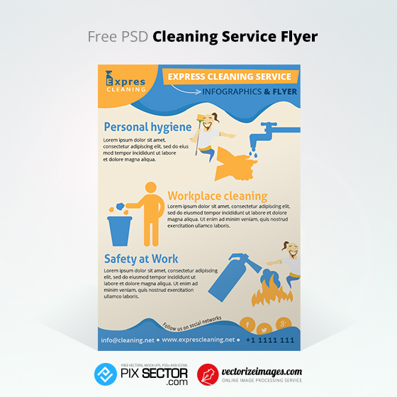 Free Cleaning Service Flyer Infographics