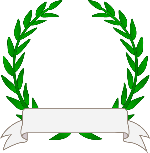 Free Green Laurel Wreath and Ribbon