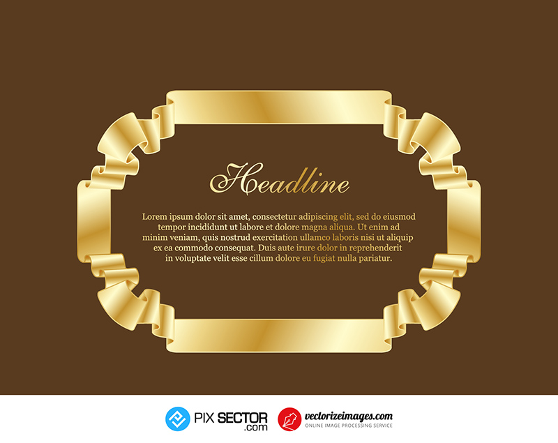 Free Ribbon Gold Frame Vector