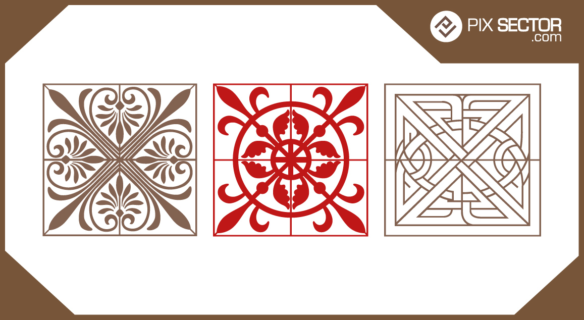 Free Vector Square Ornaments