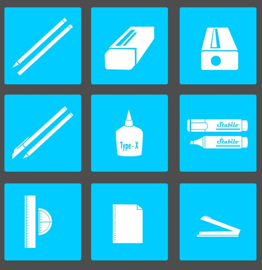 Office And Study Stationary Icon Pack