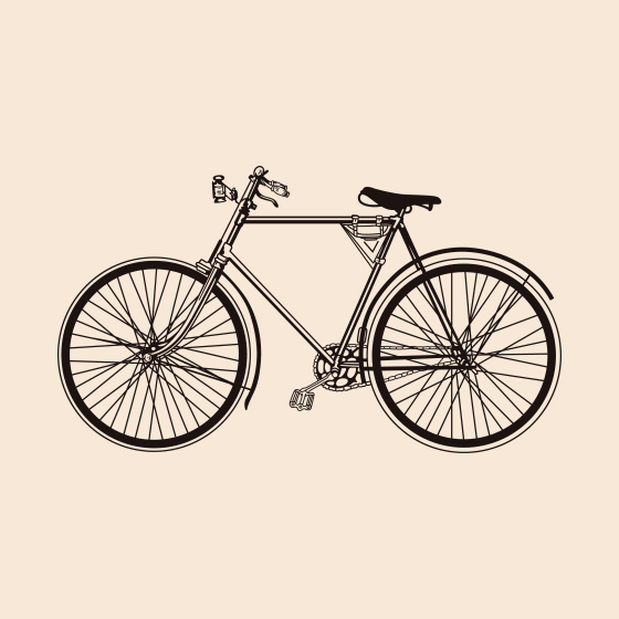Old Bicycle Illustration Vector